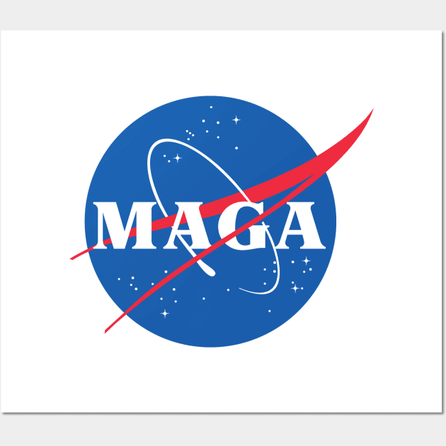 Nasa / MAGA Logo Tribute/Parody Design Wall Art by DankFutura